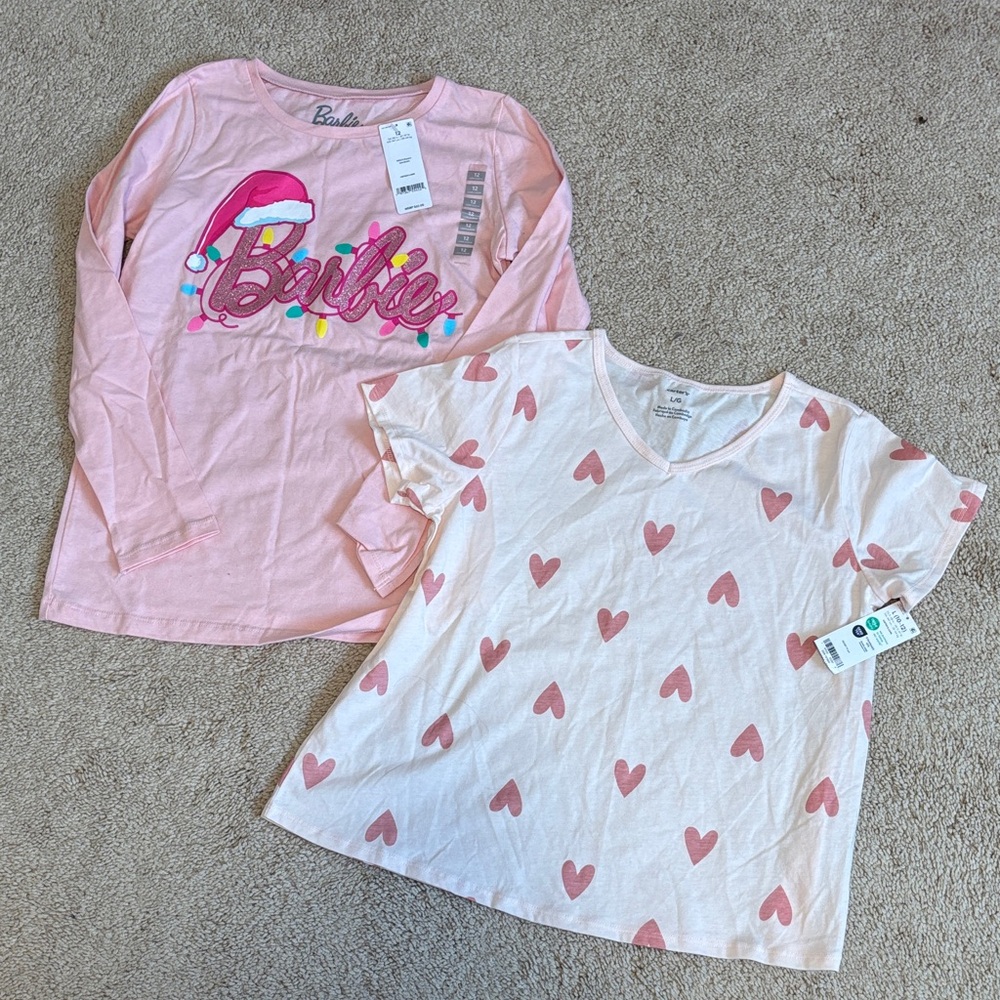 Carter’s Barbie Pink Festive Long Sleeve and Heart Tee Set